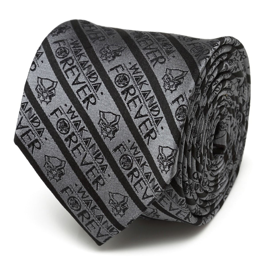 Wakanda Forever (Black Panther) Marvel Statement Stripe Fine Neck Tie