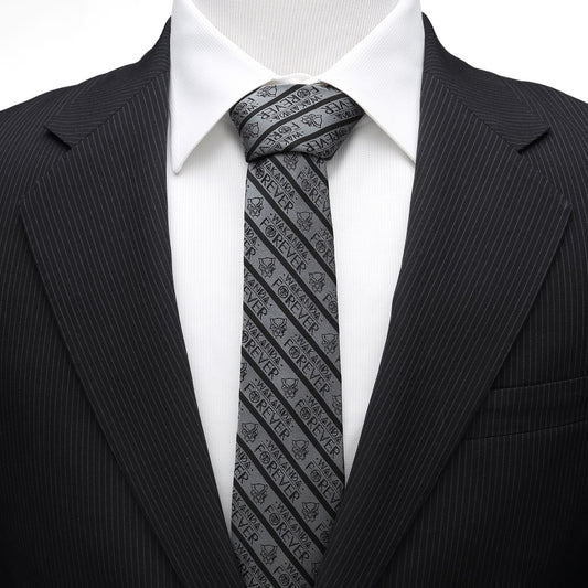 Wakanda Forever (Black Panther) Marvel Statement Stripe Fine Neck Tie