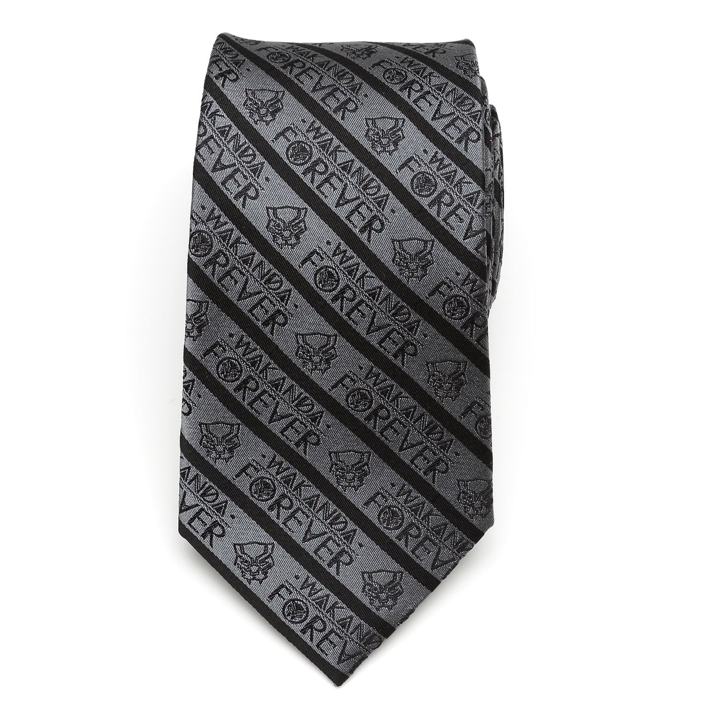 Wakanda Forever (Black Panther) Marvel Statement Stripe Fine Neck Tie