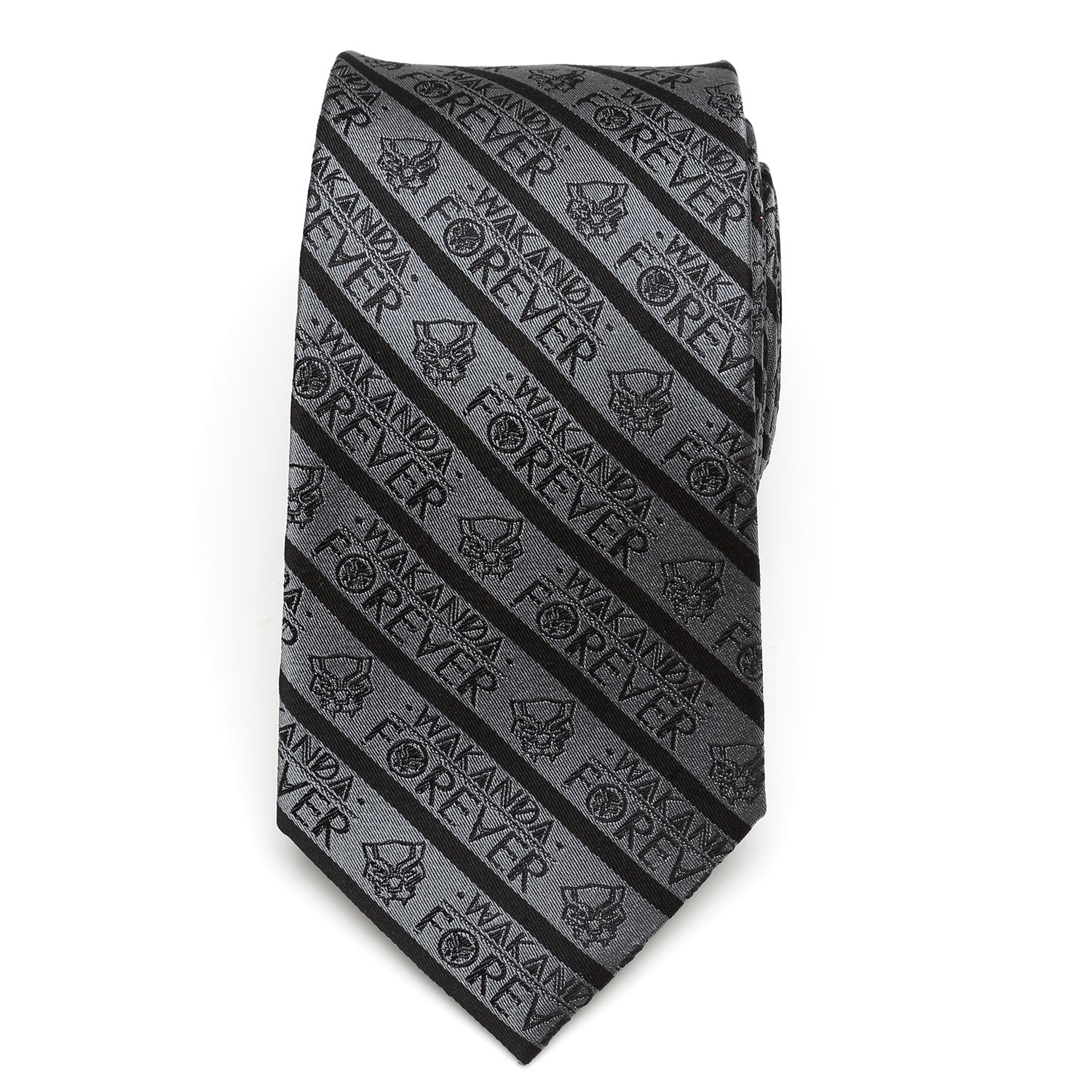 Wakanda Forever (Black Panther) Marvel Statement Stripe Fine Neck Tie