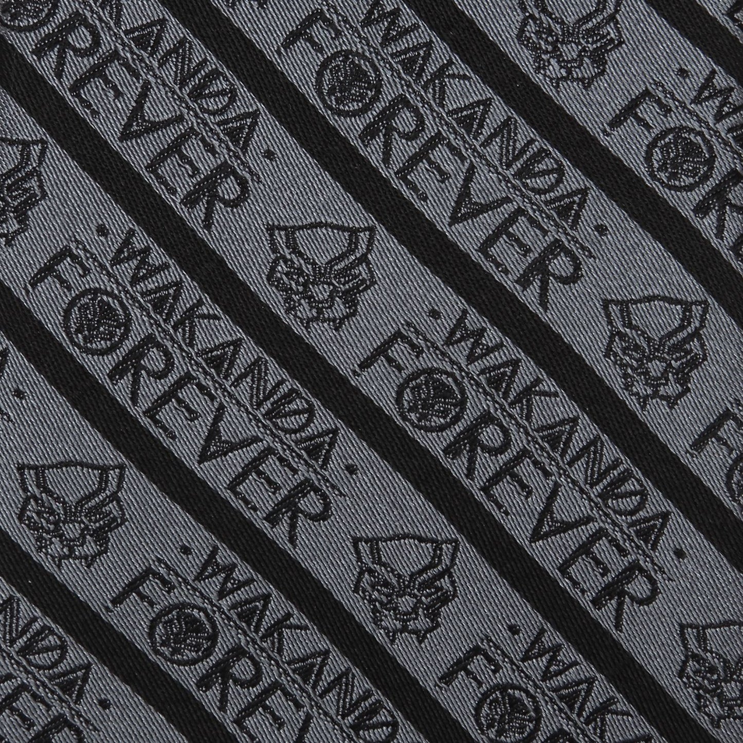 Wakanda Forever (Black Panther) Marvel Statement Stripe Fine Neck Tie