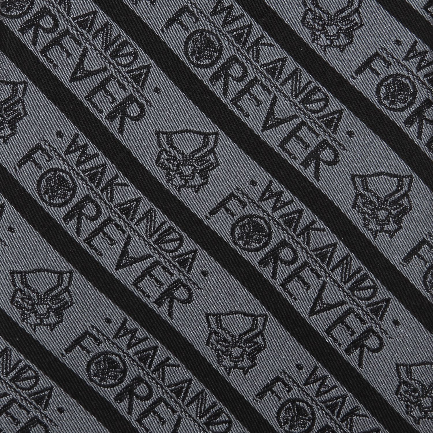 Wakanda Forever (Black Panther) Marvel Statement Stripe Fine Neck Tie