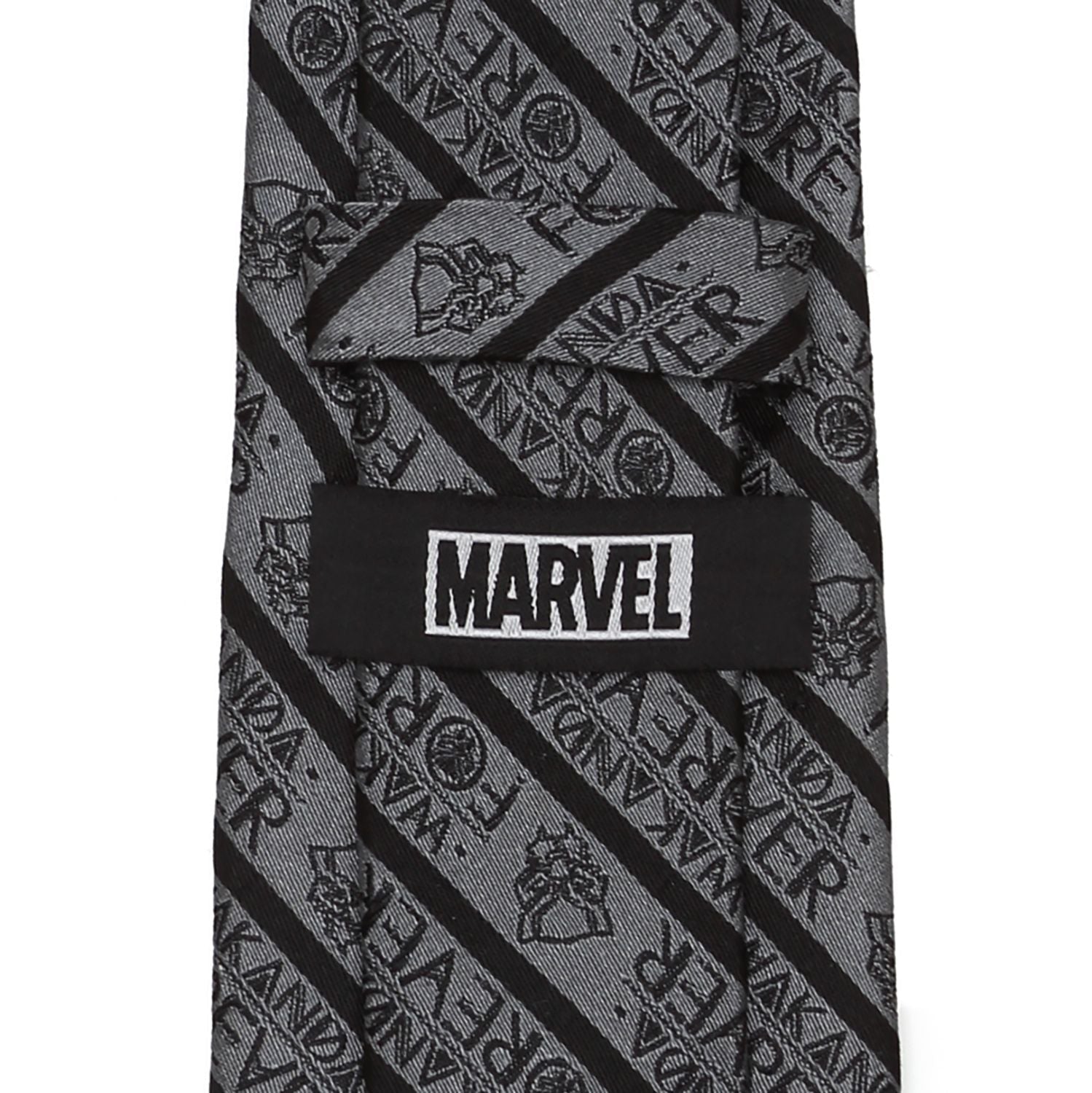 Wakanda Forever (Black Panther) Marvel Statement Stripe Fine Neck Tie